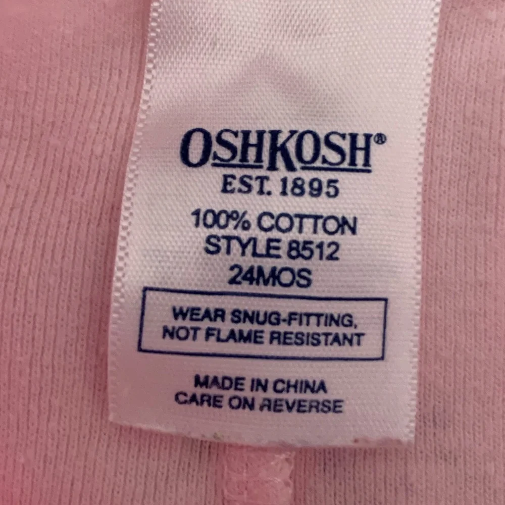 Vintage OshKosh Farmyard Pajama Bottoms Girls Size 24M Pink Snug Fitting Pants